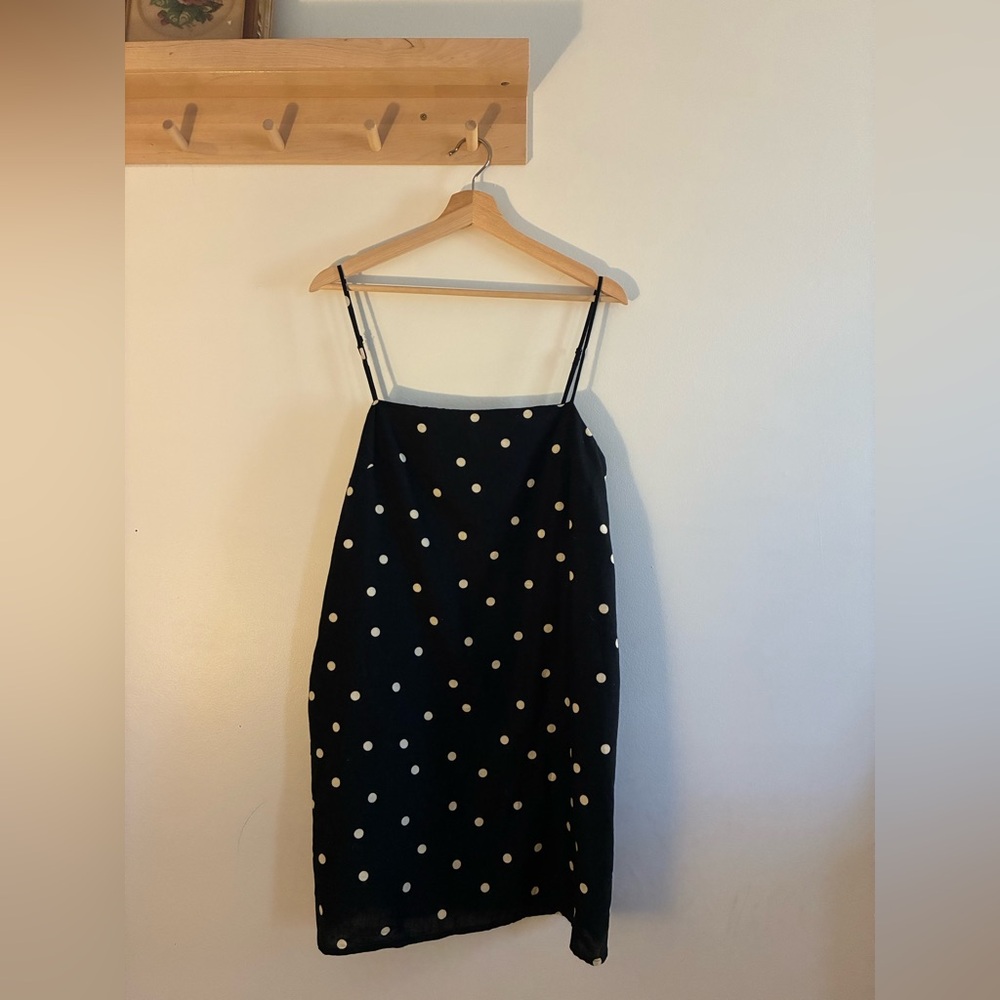 H&M Black Polka Dot cotton/linen dress